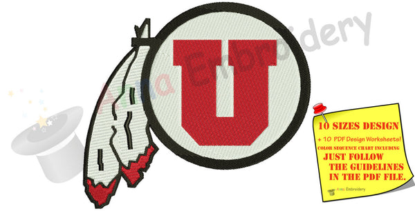 University Embroidery Design-Machine Patterns-Sports Embroidery-PES-Instant Download