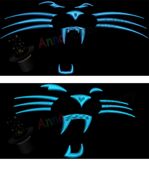 Panther Whiskers MachineEmbroidery Design-Panther face-machine patterns- 10 SIZES-INSTANT DOWNLOAD
