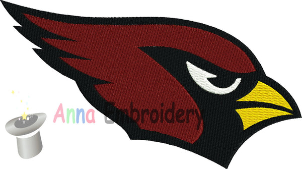 Red Cardinal Bird Machine Embroidery Design,Sport embroidery,football,red cardinal,filled stitch,machine patterns,10 SIZES, 11 formats