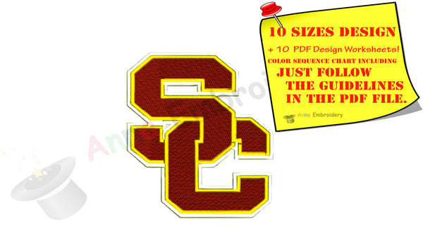 Football Embroidery Design,Sport embroidery,football,Football college team,filled stitch,patterns,10 sizes,11 formats,INSTANT DOWNLOAD