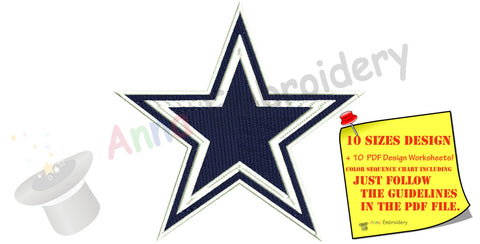 Star Machine Embroidery Design,Sport embroidery,blue star,football,filled stitch,machine patterns