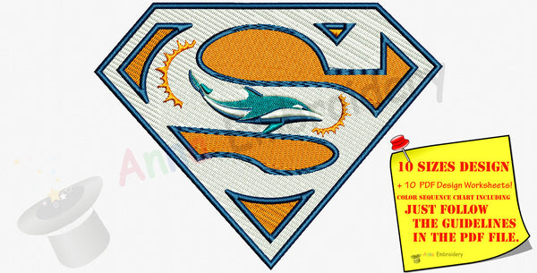 Super Dolphins Machine Embroidery Design -Sport embroidery-Dolphin embroidery