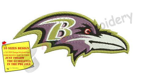 Raven head  Machine Embroidery Design-Instant Download-10 sizes-12 file formats-Digital File-pes