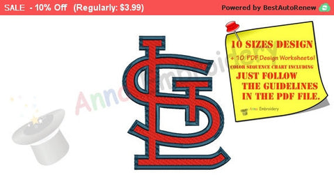 Cardinal Machine Embroidery Design-Sport embroidery -text embroidery- 10 SIZES- 12 formats-INSTANT DOWNLOAD